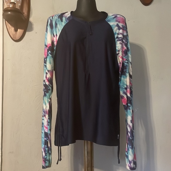 XXL Free Country blue dry fit sunblock long sleeve pullover shirt top - Picture 3 of 16